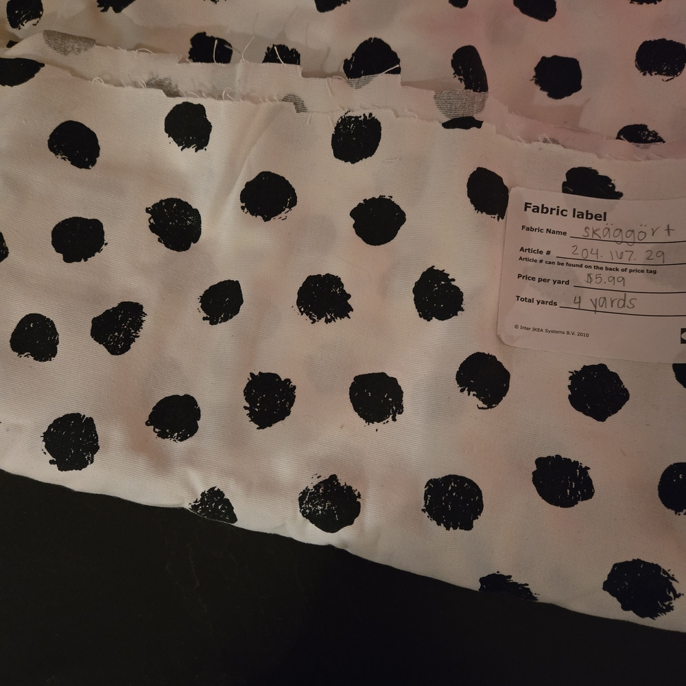 IKEA Black and White Polka Dot Fabric
